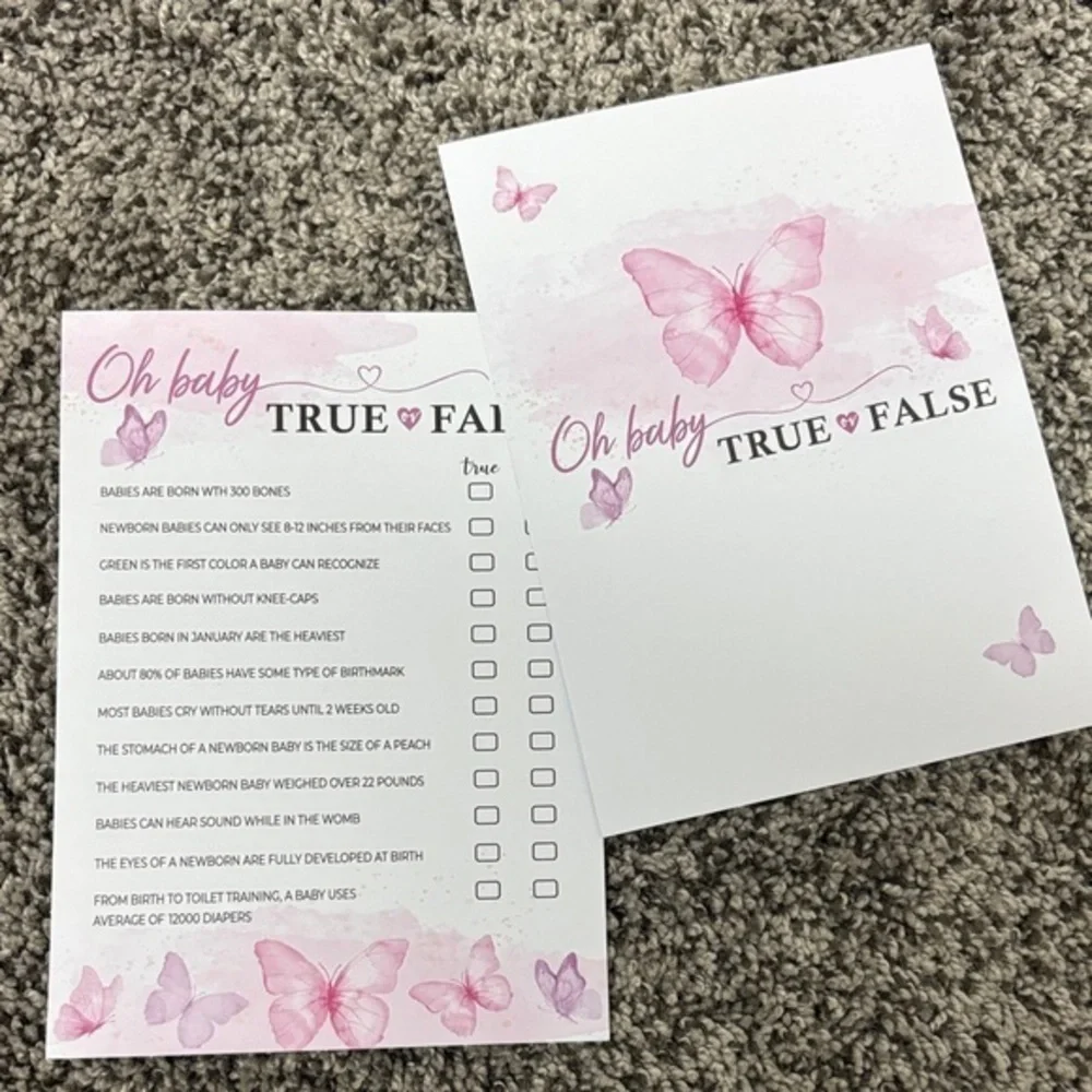 Oh Baby True or False Game Cards